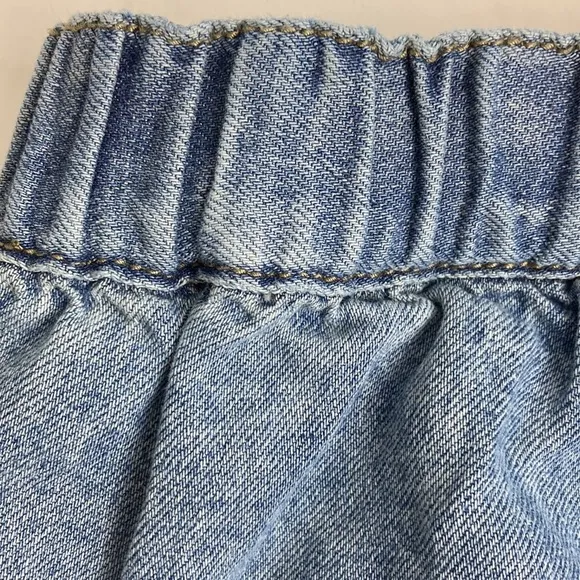 One Teaspoon Denim Chambray Pull-on Shorts Elastic Waist XS Summer Baggy Barrel