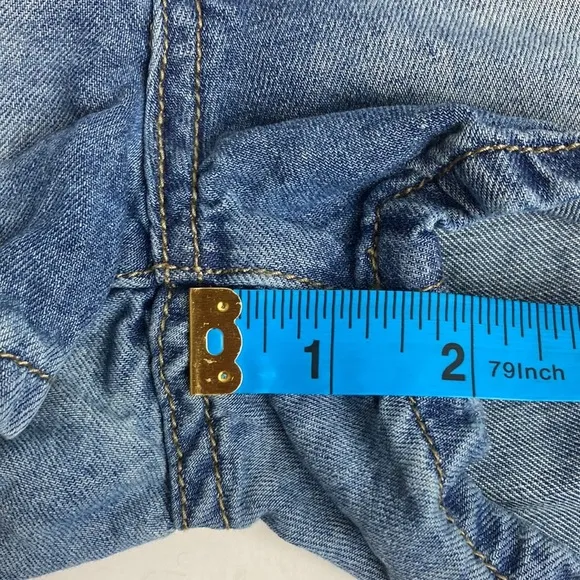 One Teaspoon Denim Chambray Pull-on Shorts Elastic Waist XS Summer Baggy Barrel