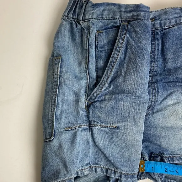 One Teaspoon Denim Chambray Pull-on Shorts Elastic Waist XS Summer Baggy Barrel