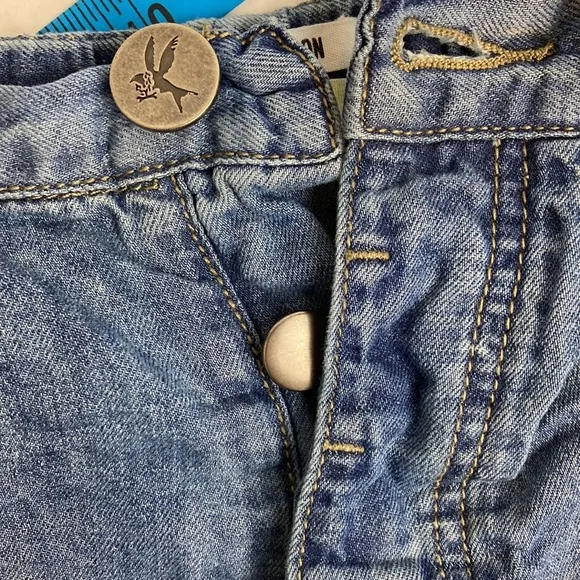 One Teaspoon Denim Chambray Pull-on Shorts Elastic Waist XS Summer Baggy Barrel