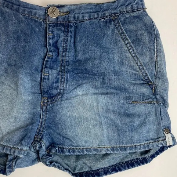 One Teaspoon Denim Chambray Pull-on Shorts Elastic Waist XS Summer Baggy Barrel