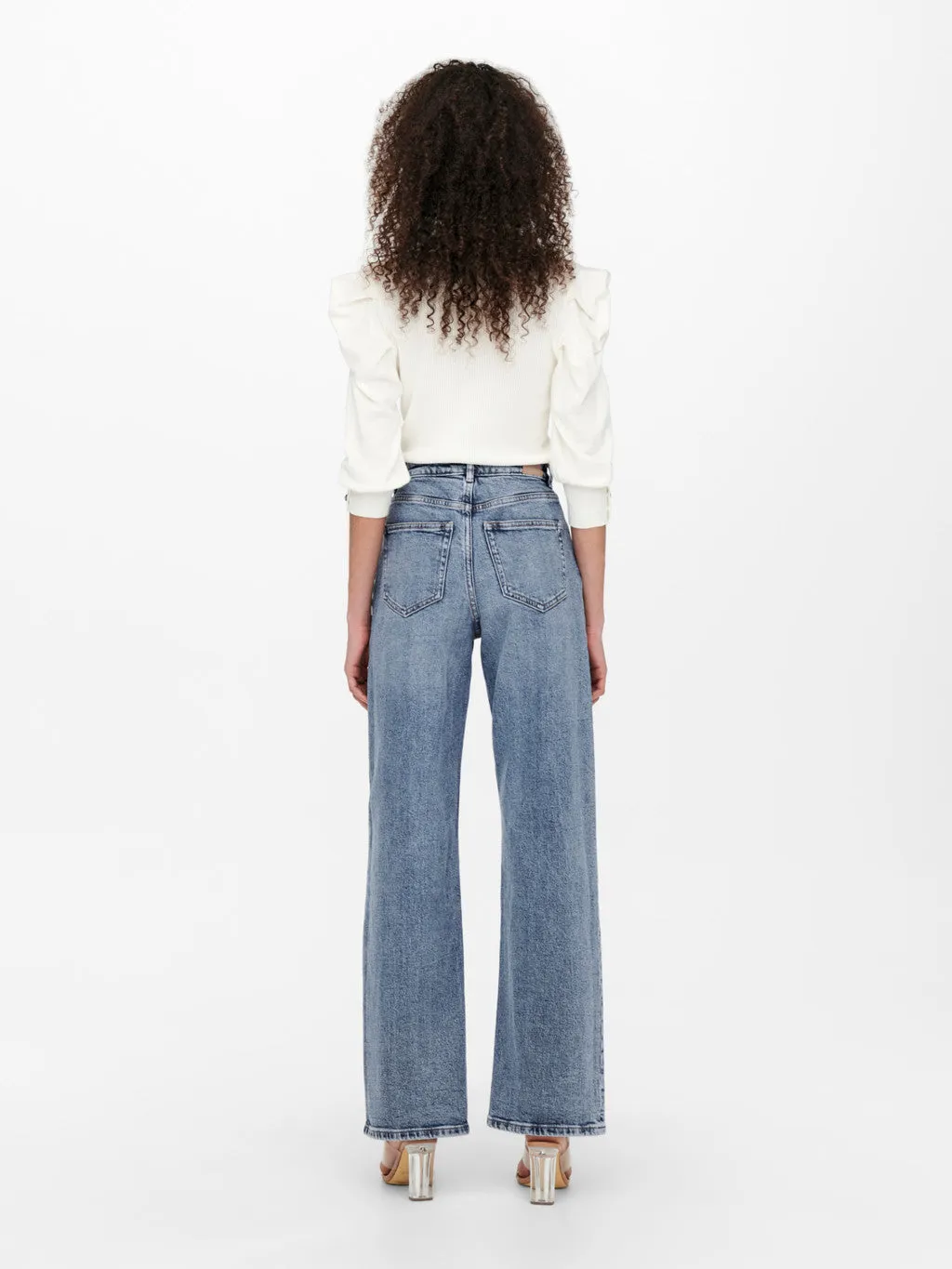ONLY | JUICY LIFE WIDE HIGH WAIST JEANS | MEDIUM BLUE