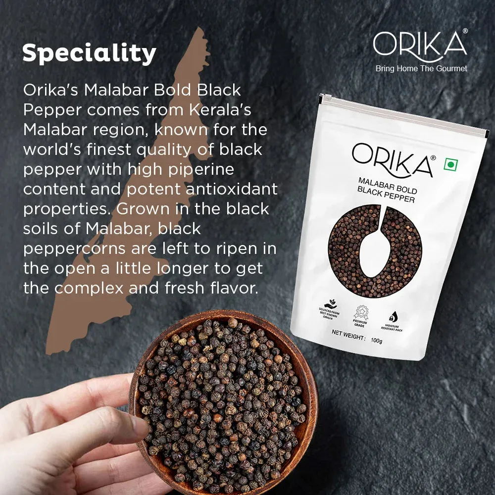 Orika's Malabar Bold Black Pepper, 100g
