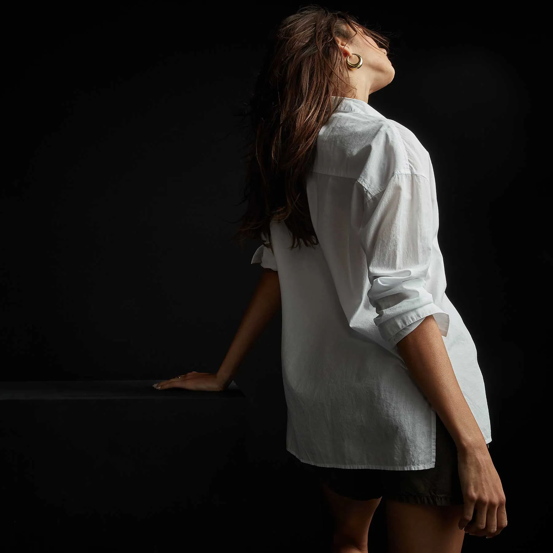 Oversized Button Front Shirt - White