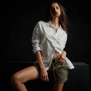 Oversized Button Front Shirt - White