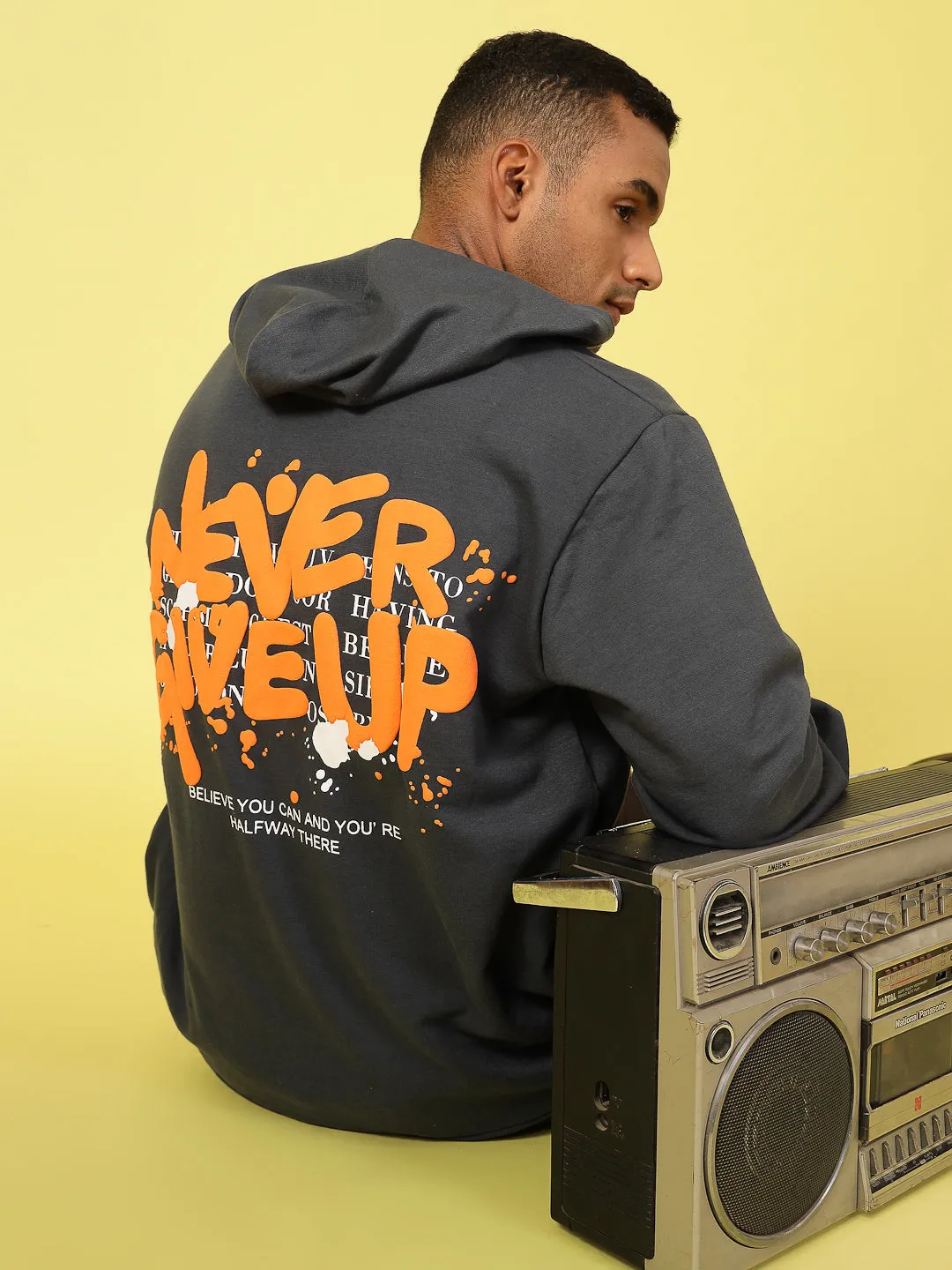 Oversized Hoodie with Bold Print Sweatshirt