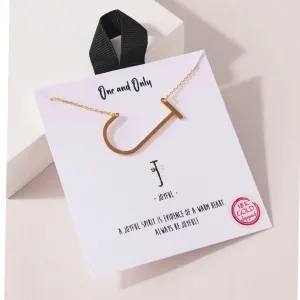 Oversized “J” Initial Pendant