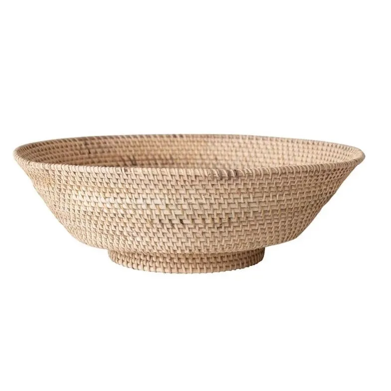 Oversized Rattan Footed Bowl