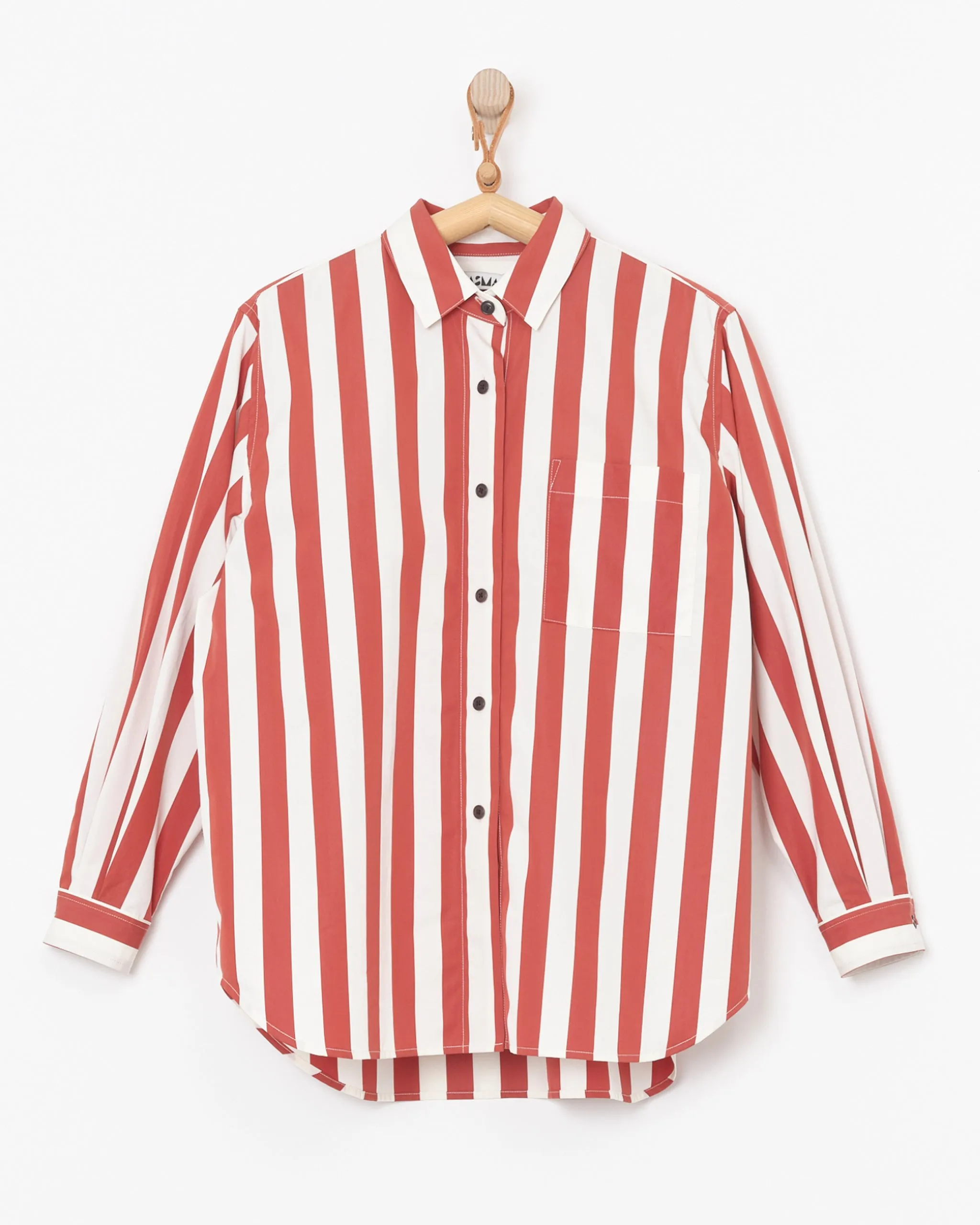 Oversized Shirt in Red Stripe