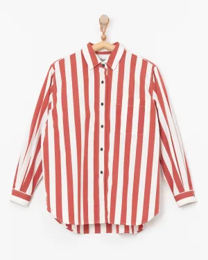 Oversized Shirt in Red Stripe