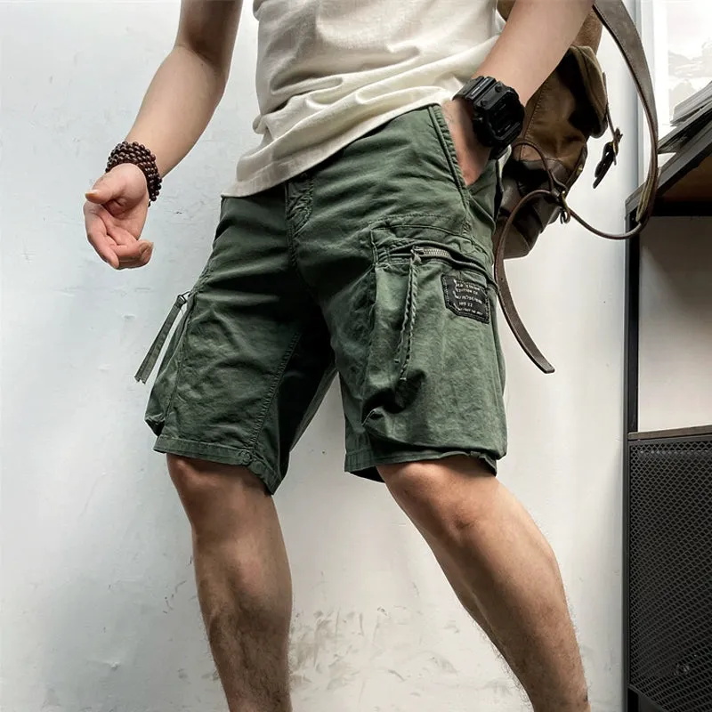 Oversized shorts med flera fickor för män