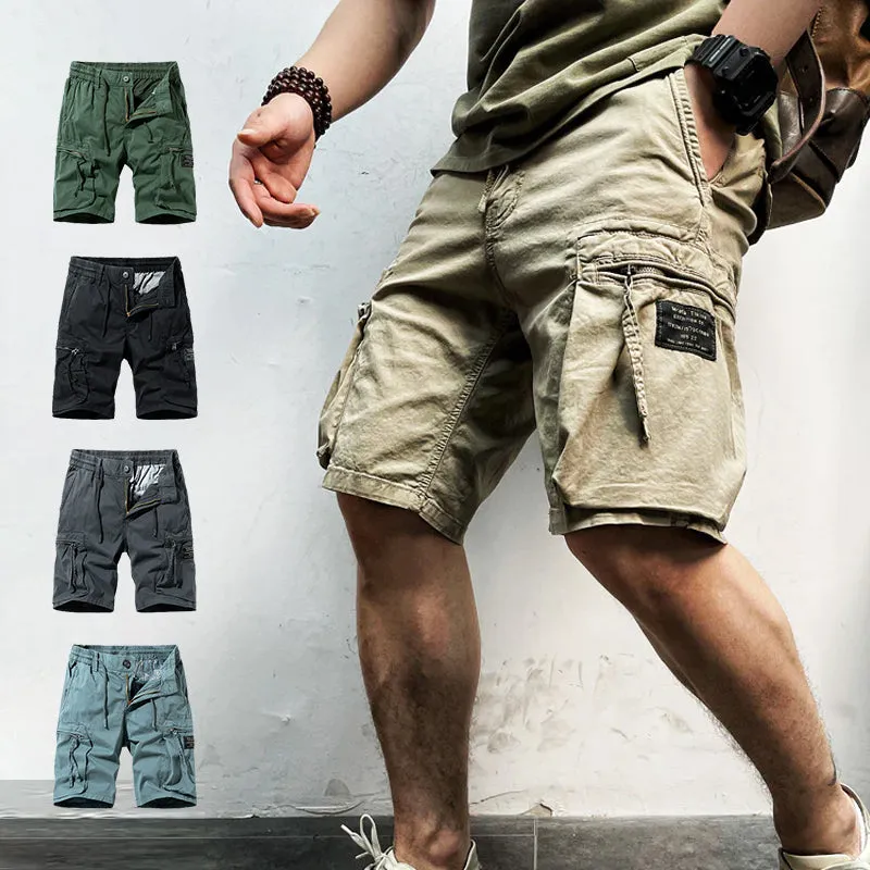 Oversized shorts med flera fickor för män