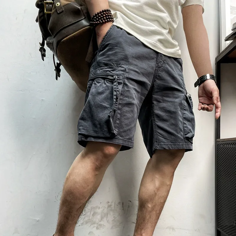 Oversized shorts med flera fickor för män
