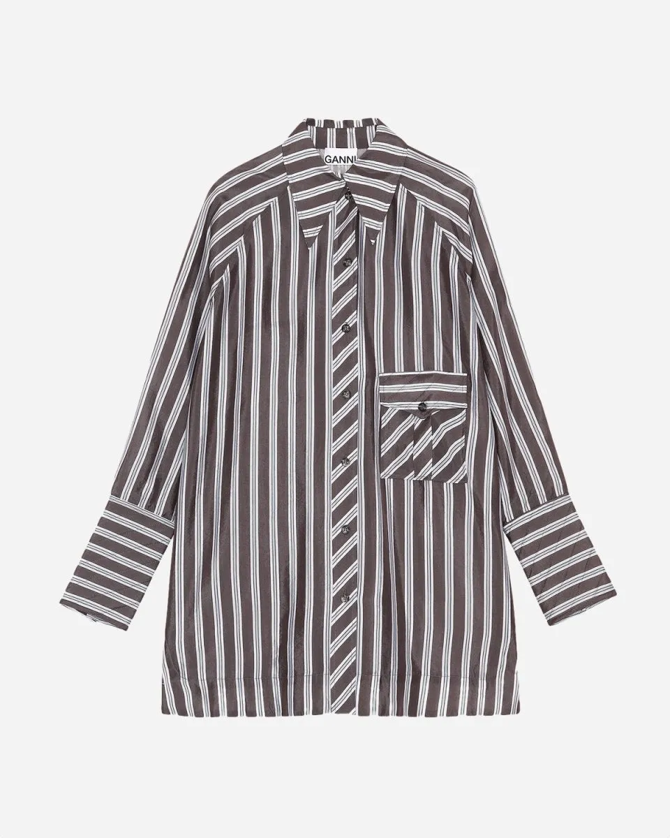 Oversized Stripe Shirt - Phantom