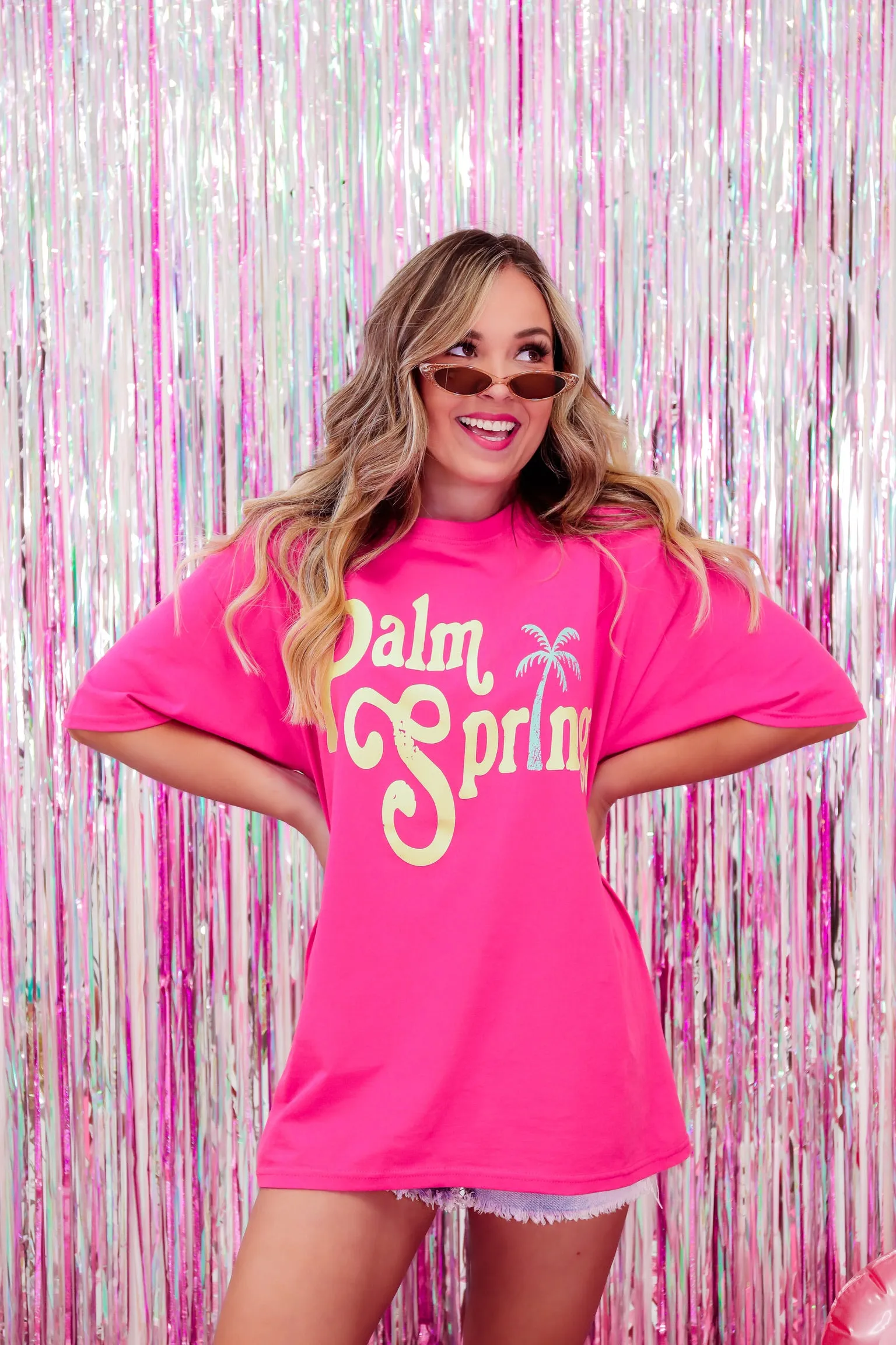 Palm Springs Graphic Tee - Pink