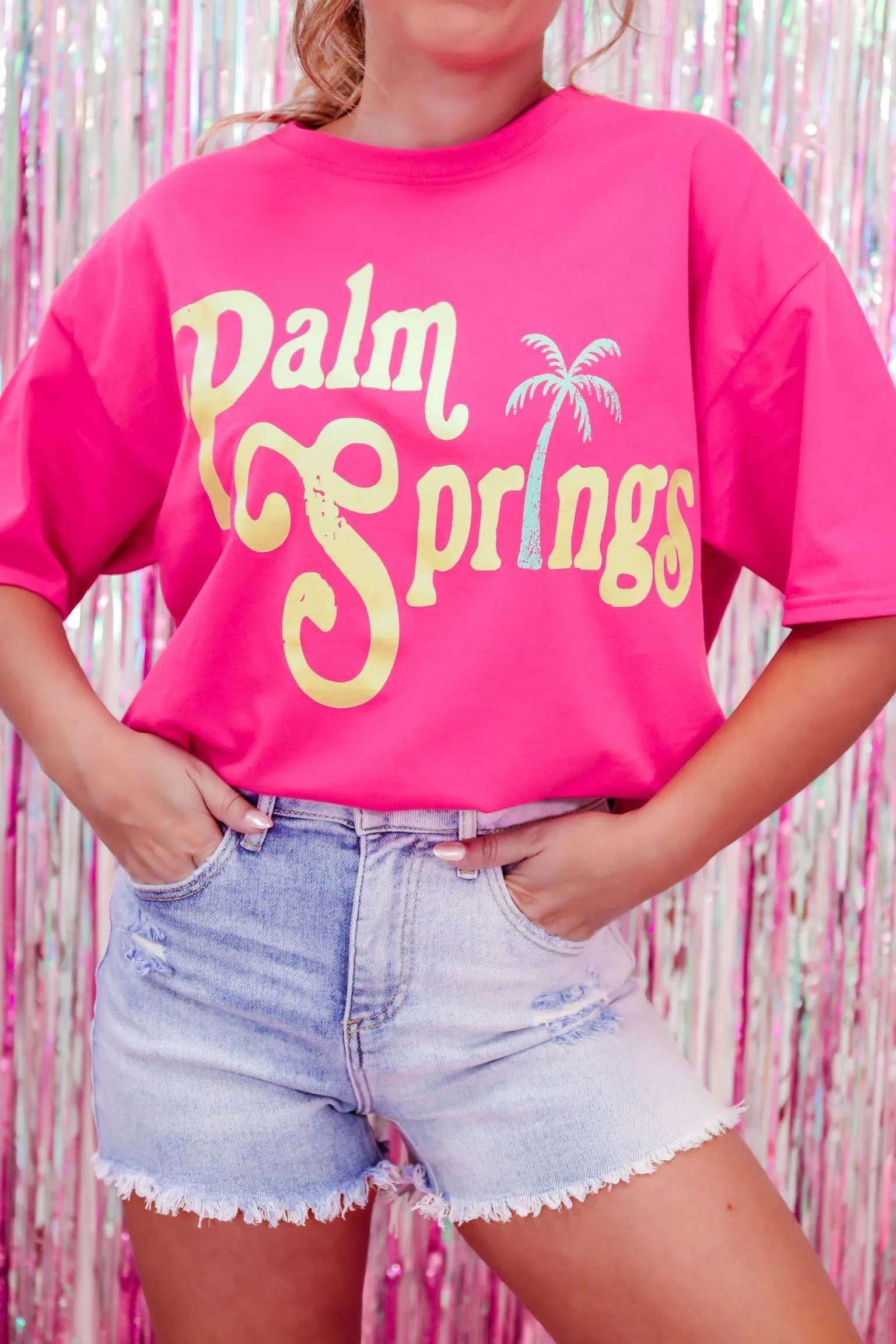 Palm Springs Graphic Tee - Pink