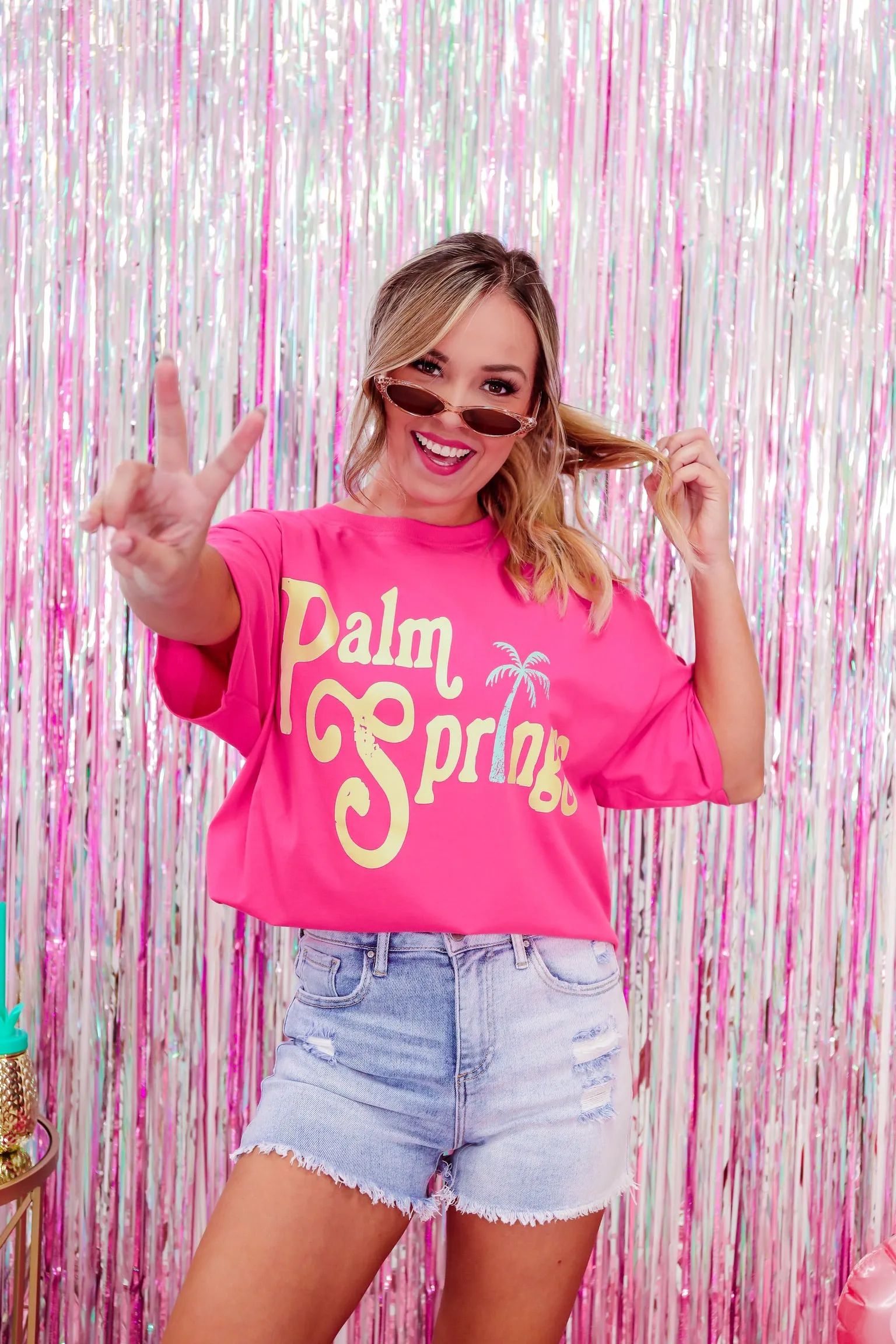 Palm Springs Graphic Tee - Pink