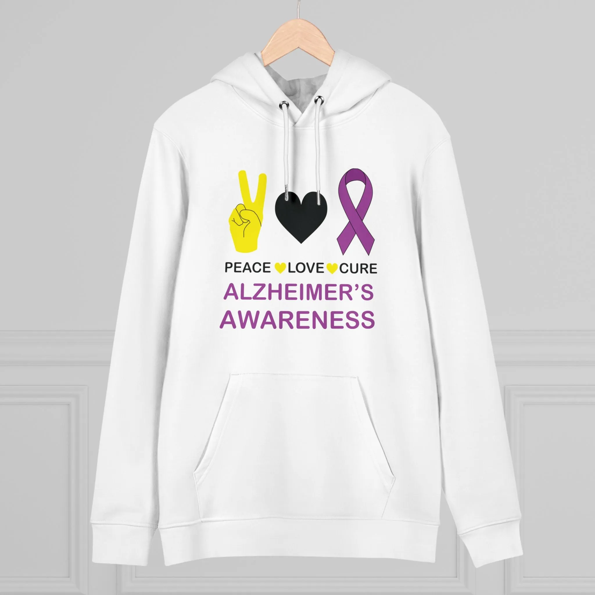 Peace Love Cure - Alzheimer's in Pastel Aesthetic | Unisex Heavy Blend Organic Hoodie Sweatshirt