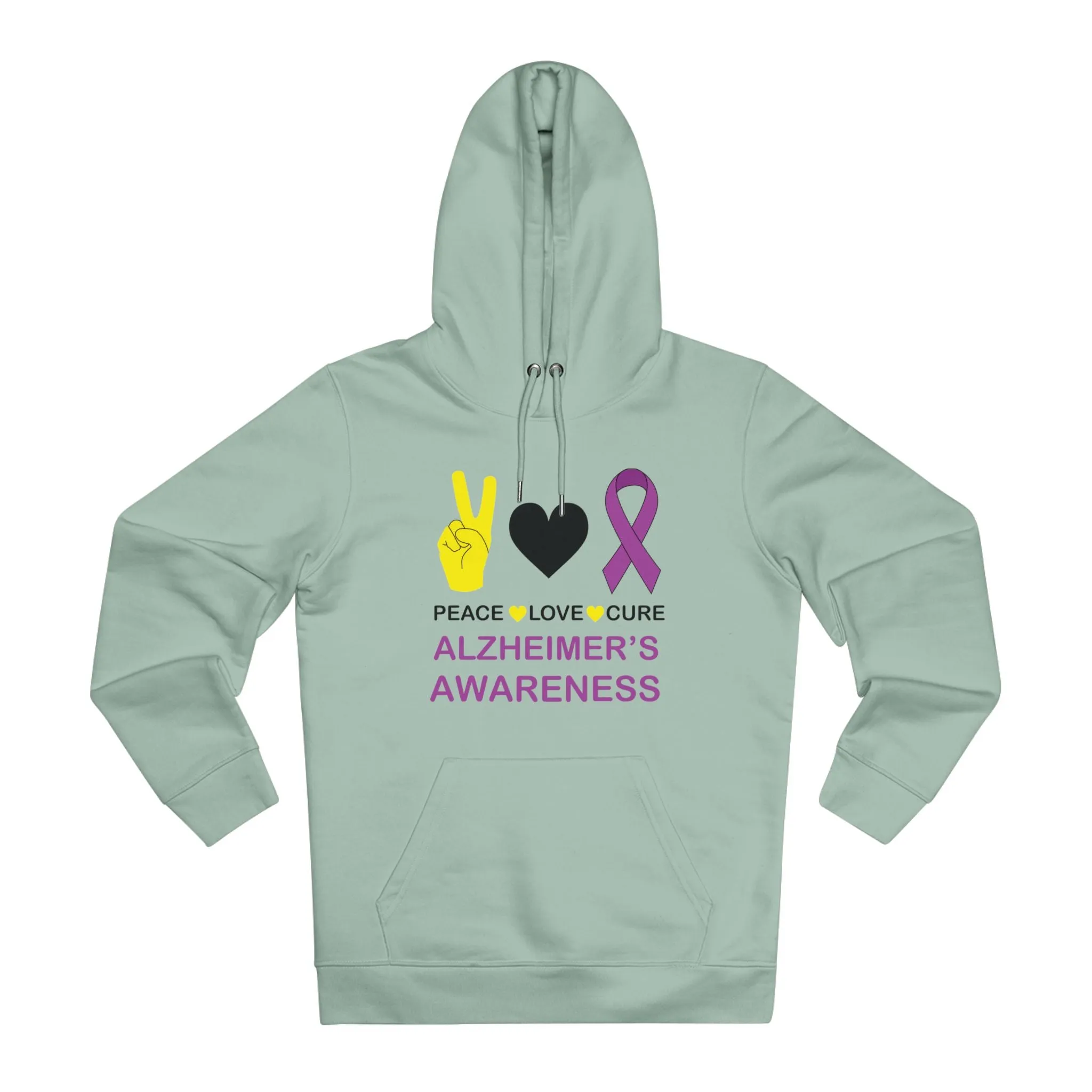 Peace Love Cure - Alzheimer's in Pastel Aesthetic | Unisex Heavy Blend Organic Hoodie Sweatshirt