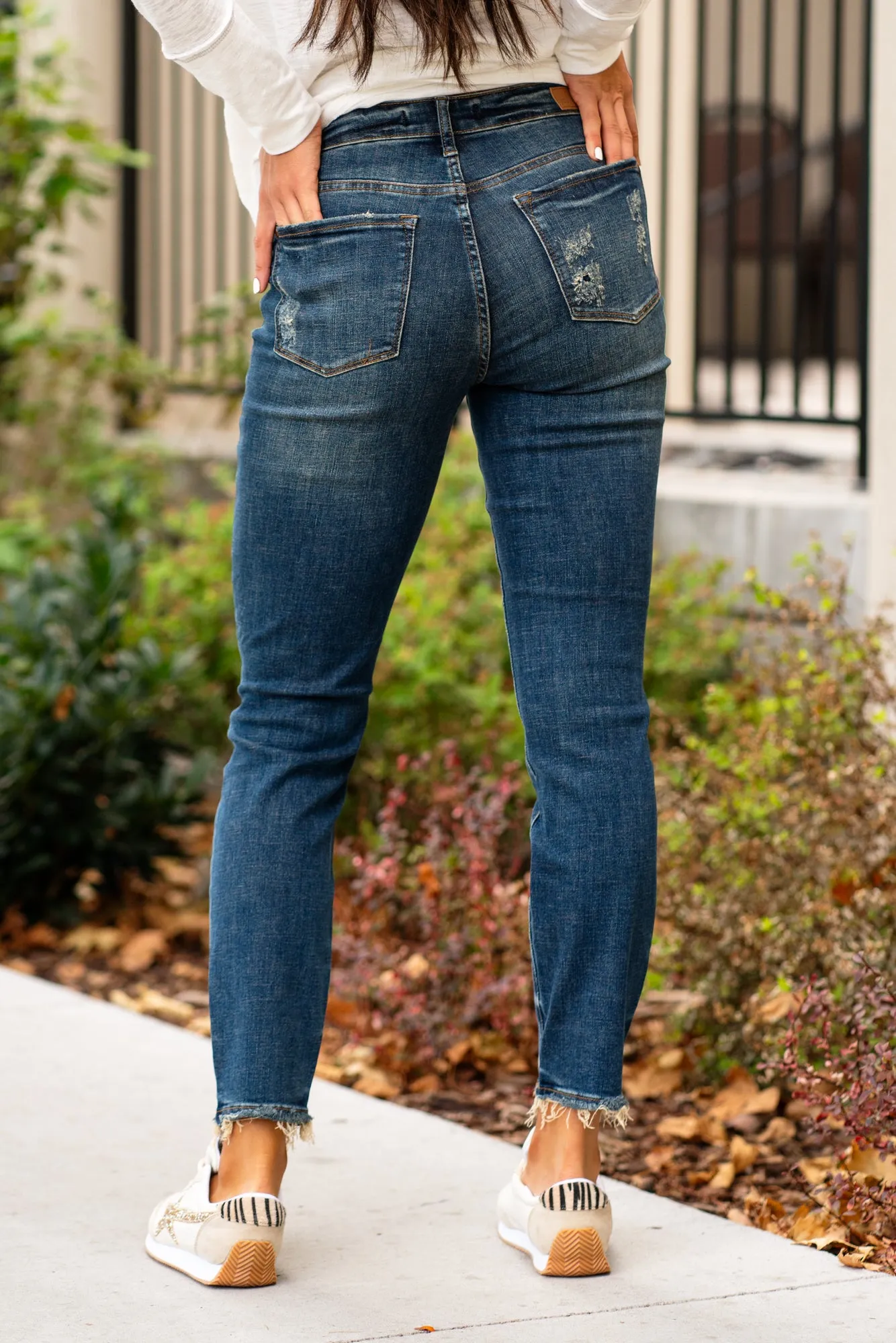 Plus Size Evansville Mid Rise Distressed Relaxed Fit