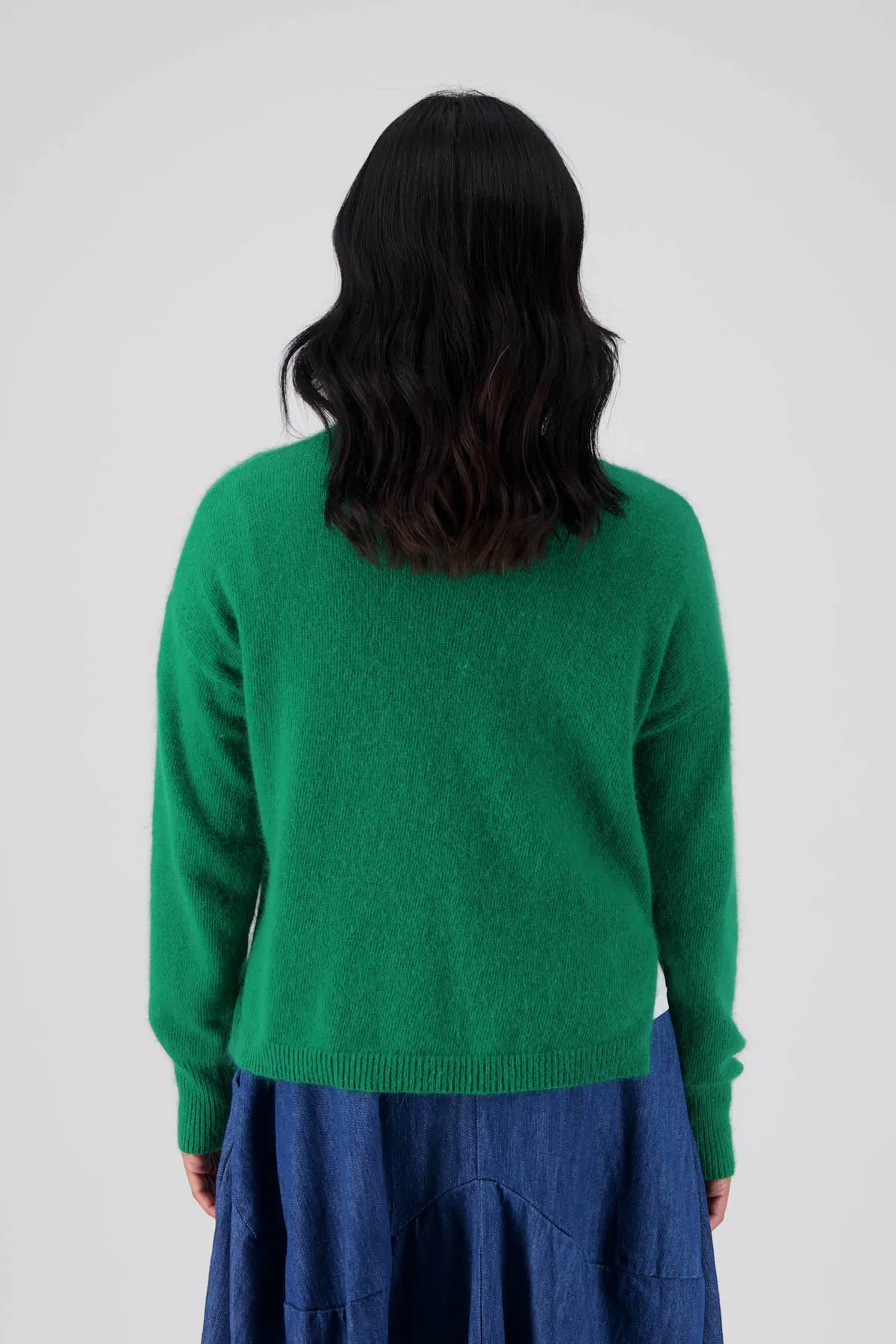 Portland Sweater Emerald Green in Angora