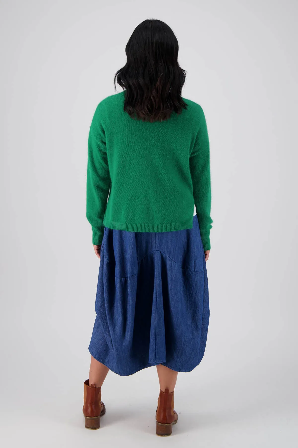 Portland Sweater Emerald Green in Angora
