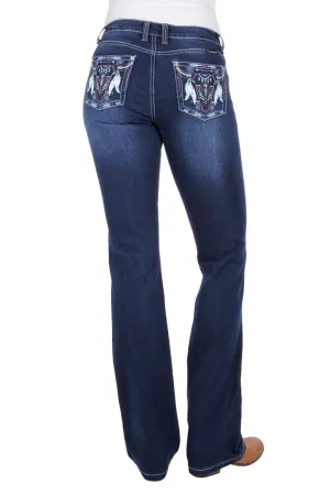 Pure Western Jeans Womens Bettina Relaxed Rider Old Indigo (PCP2210654)