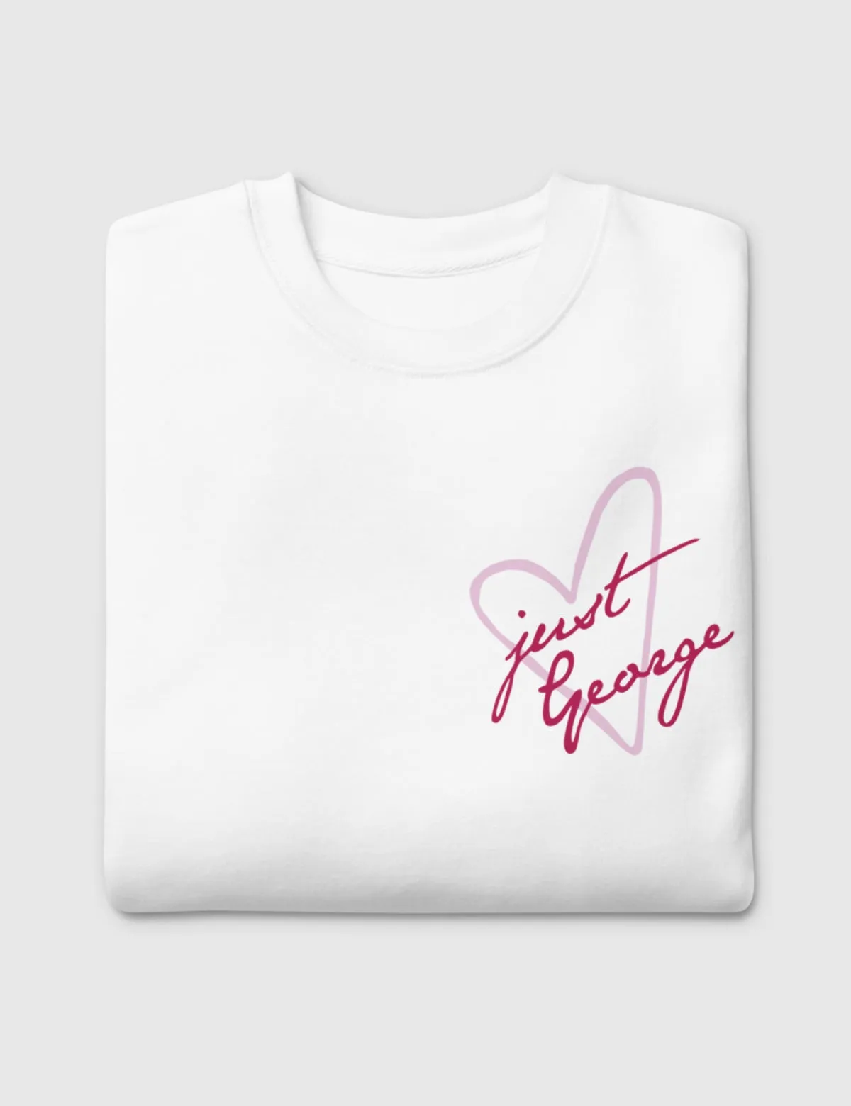 Queen Charlotte 'Just George' Unisex Premium Sweatshirt [White]