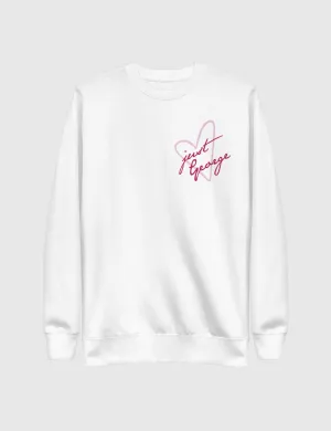 Queen Charlotte 'Just George' Unisex Premium Sweatshirt [White]