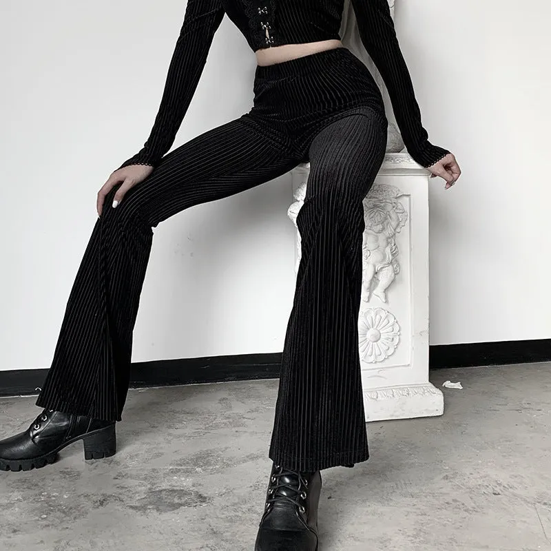 "DARK VINTAGE SUEDE FLARED" PANTS N102903
