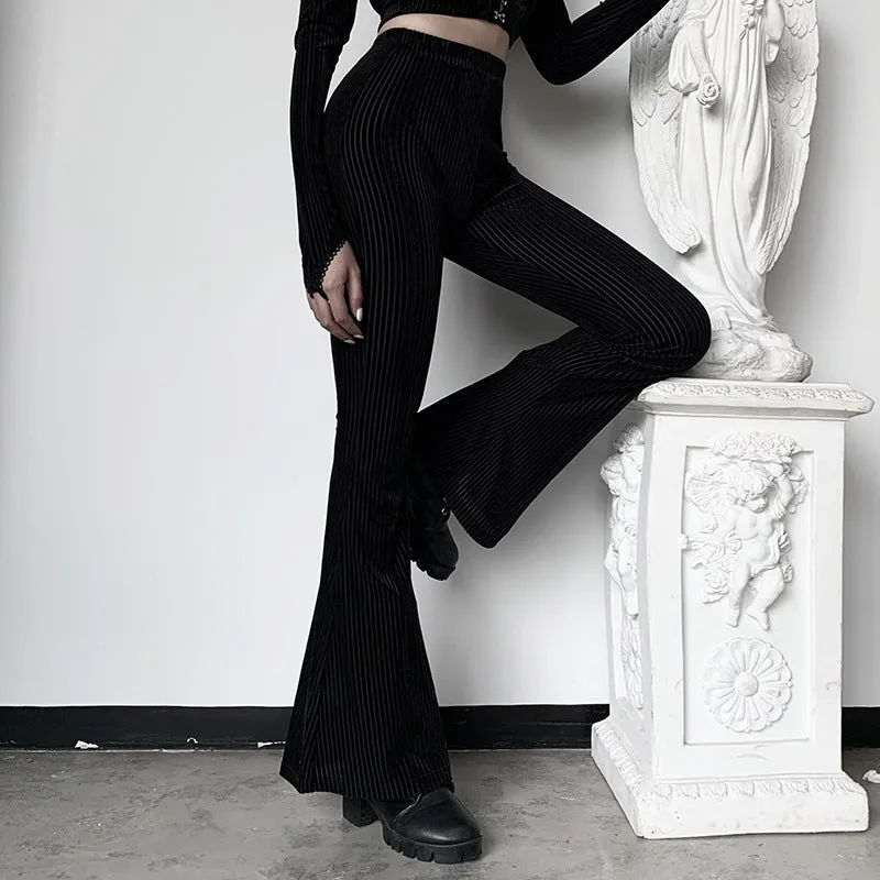 "DARK VINTAGE SUEDE FLARED" PANTS N102903