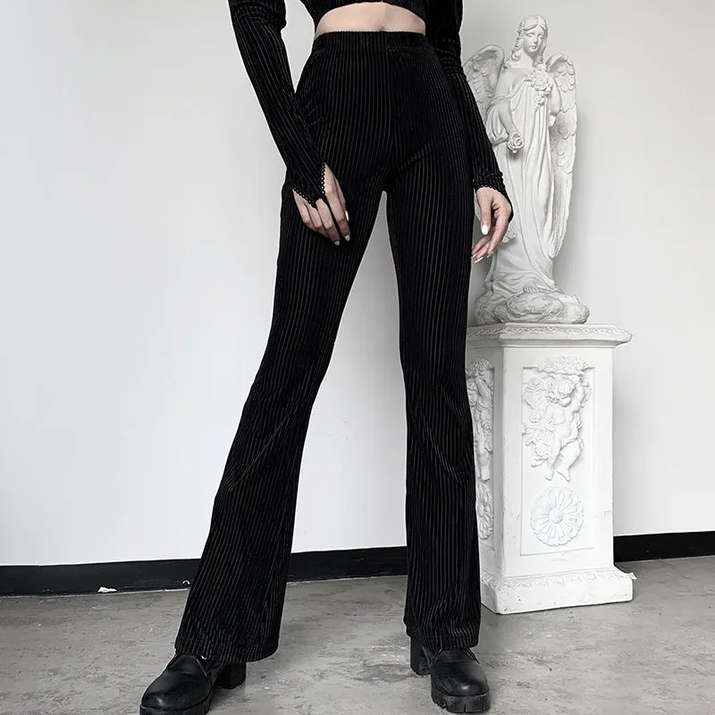 "DARK VINTAGE SUEDE FLARED" PANTS N102903