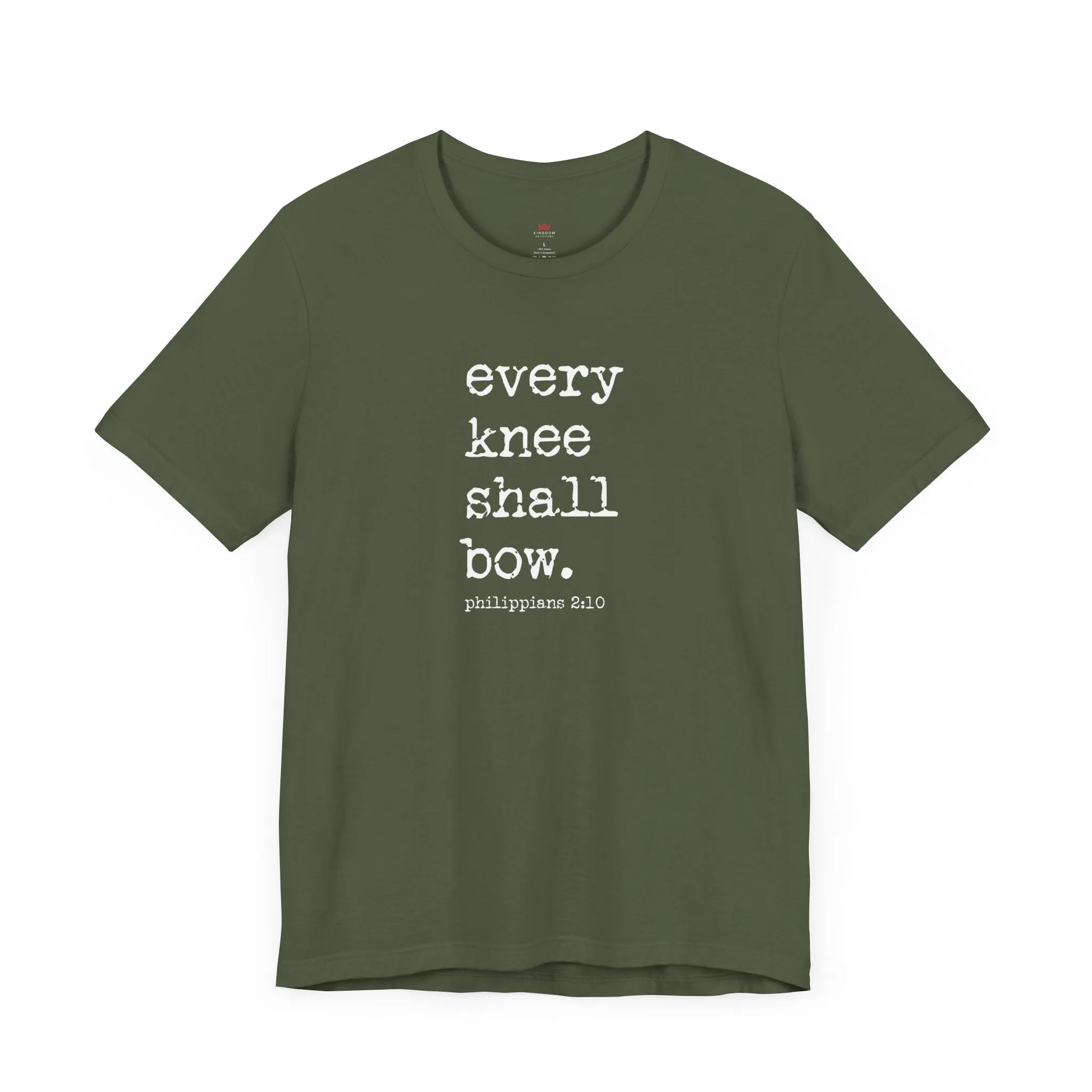 "Every Knee Shall Bow Christian T-Shirt - Philippians 2:10 Scripture Tee for Men & Women"