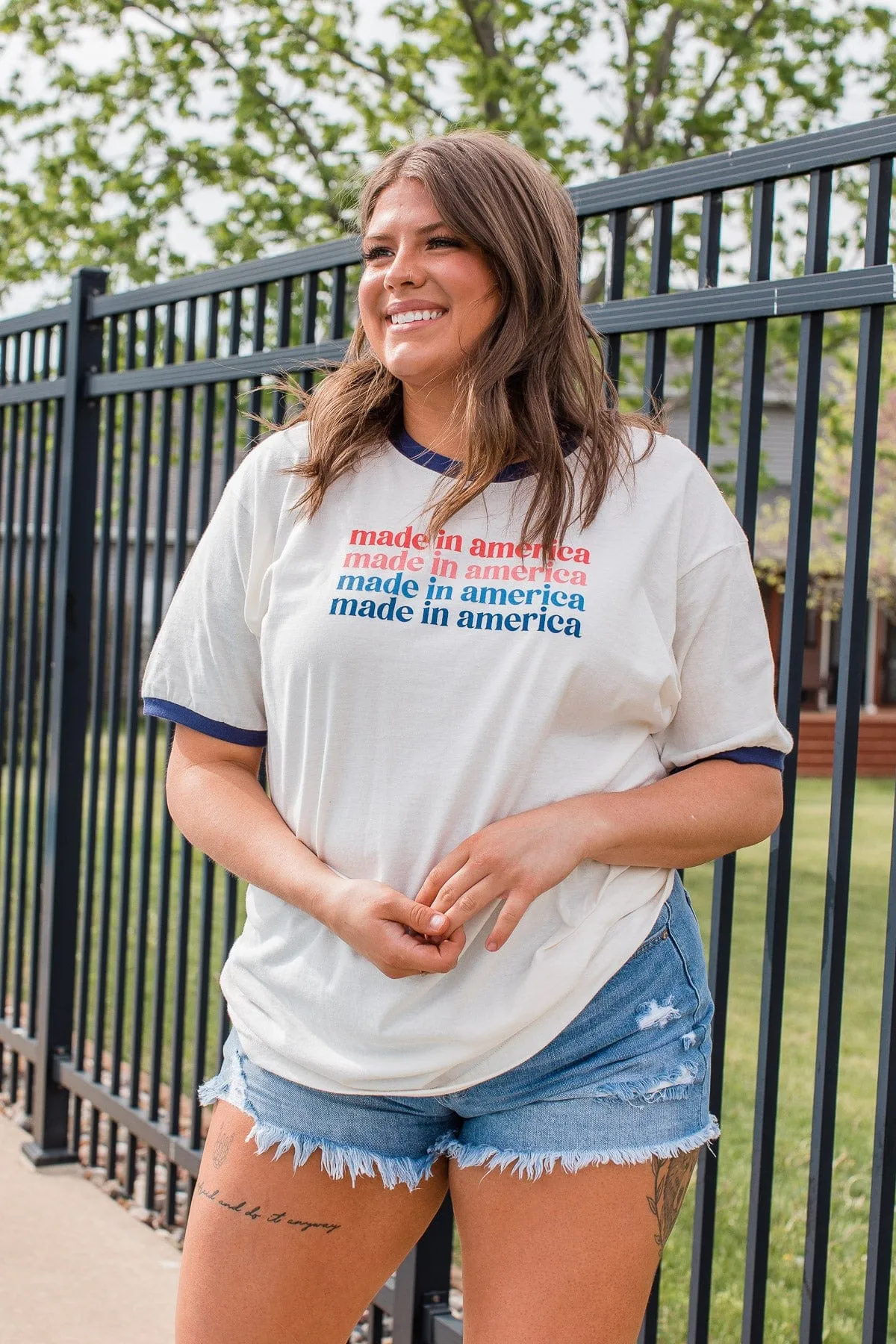 "Made In America" Graphic Tee- Ivory
