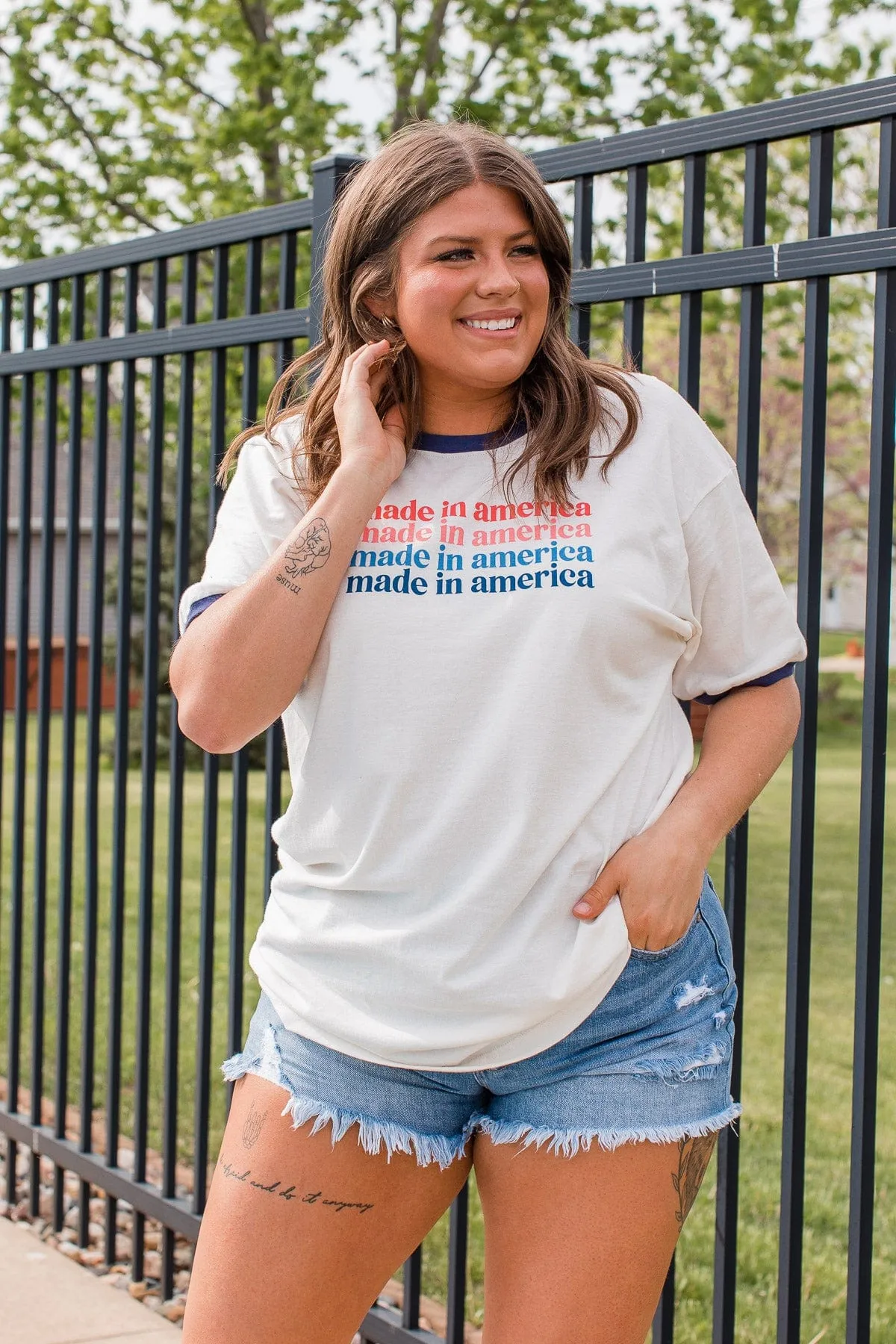 "Made In America" Graphic Tee- Ivory