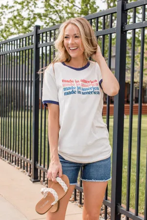 "Made In America" Graphic Tee- Ivory