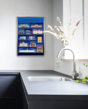 "Mood IndiGo-Go" Minimalist Architecture Poster - Signed Limited Edition