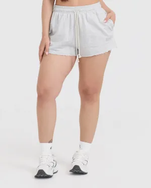 Raw Lounge Oversized Shorts | Light Grey Marl