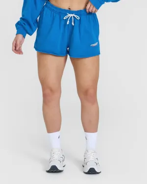 Raw Lounge Oversized Shorts with Graphic | Retro Blue