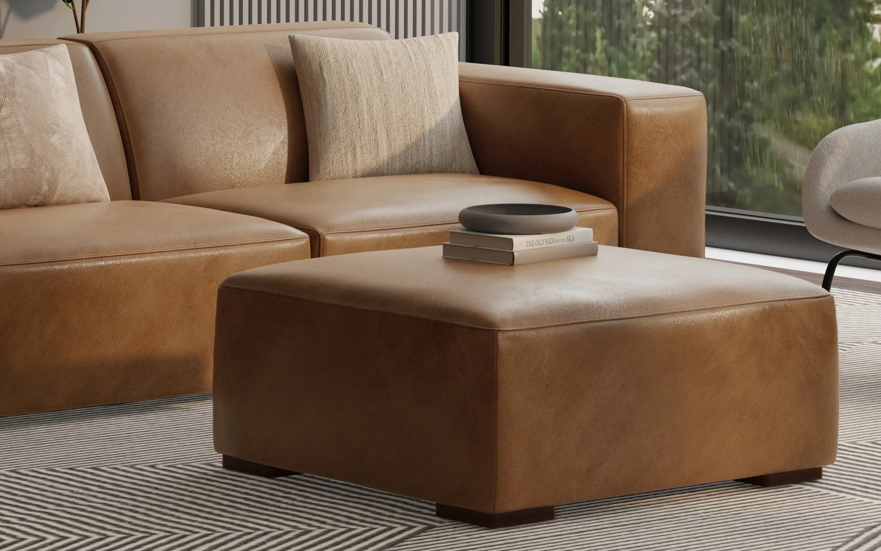 Rex Ottoman in Genuine Leather