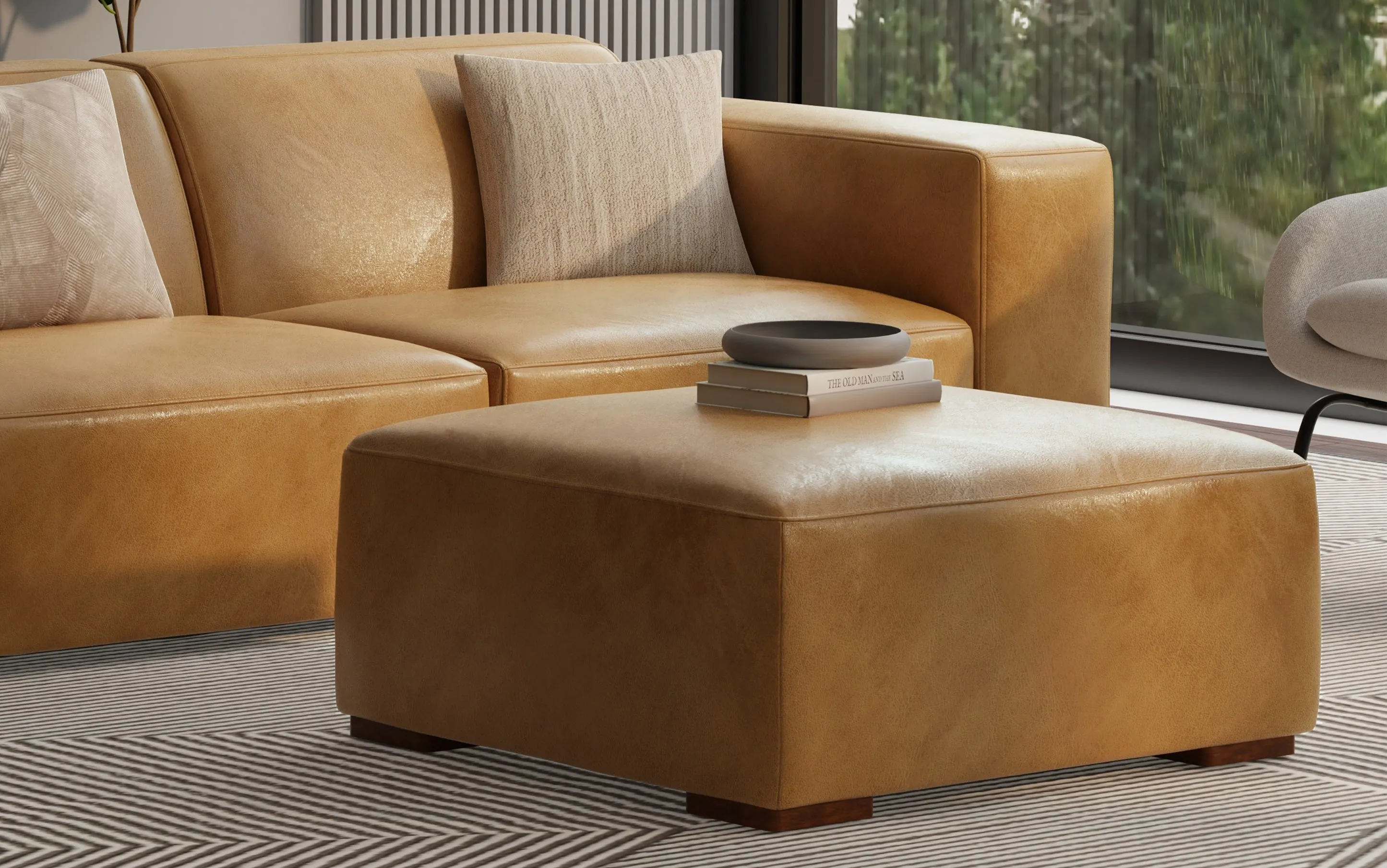 Rex Ottoman in Genuine Leather