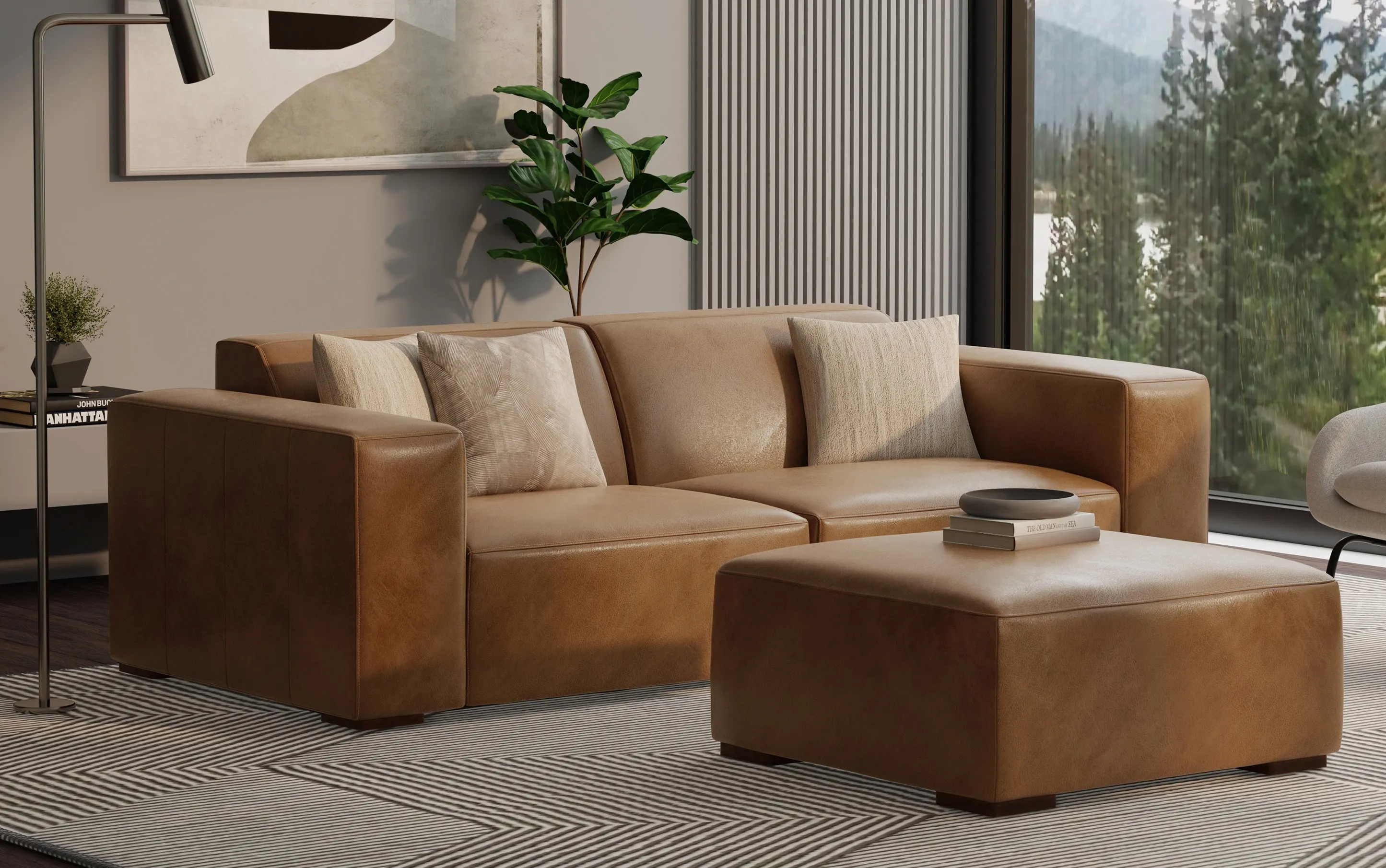 Rex Ottoman in Genuine Leather