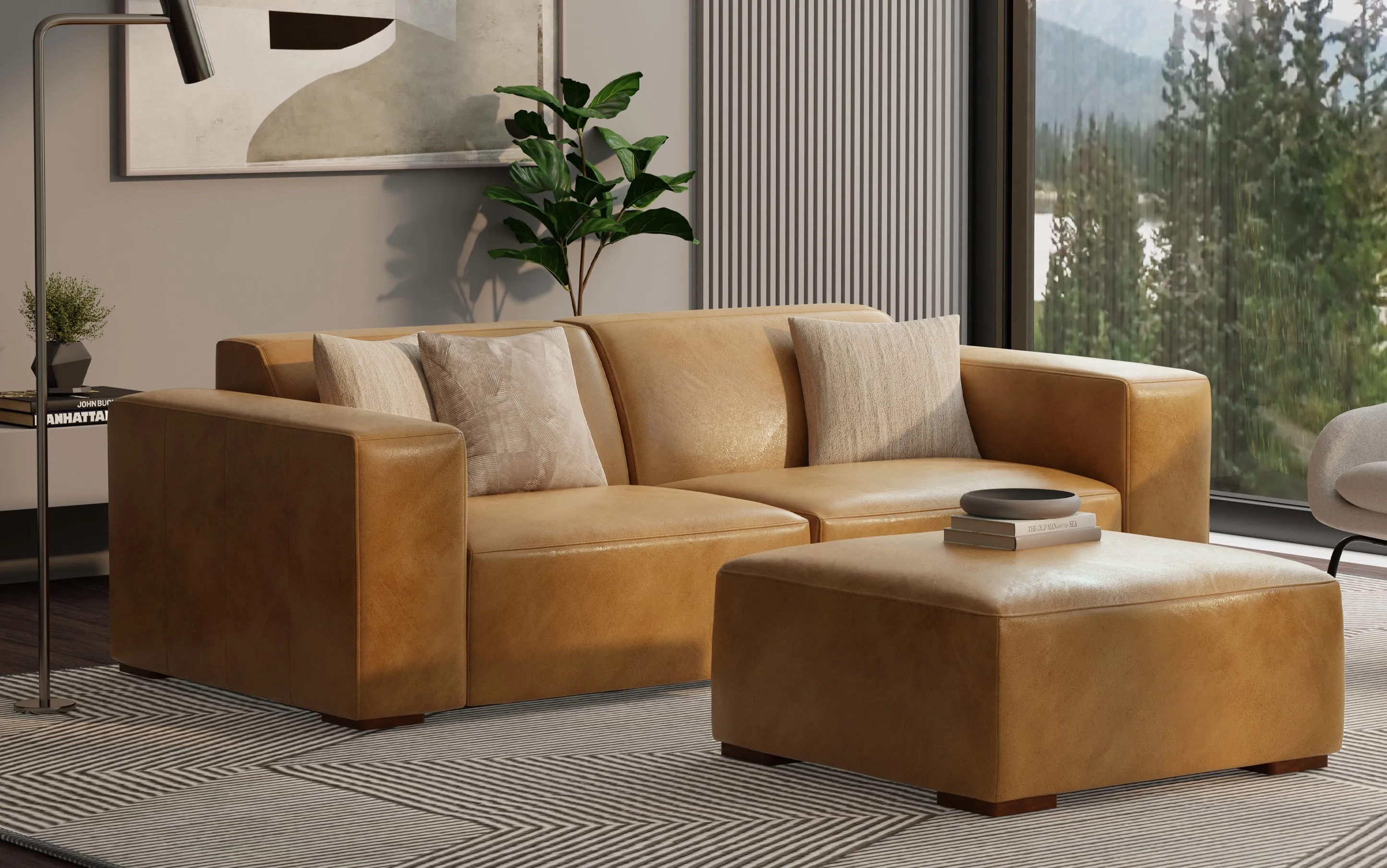 Rex Ottoman in Genuine Leather