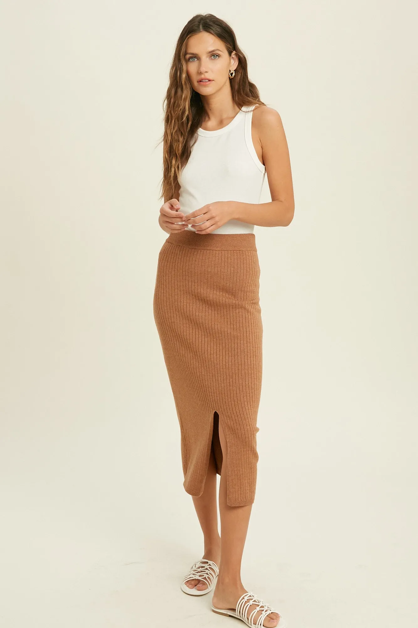 Rib Knit Tank Bodysuit - Ivory