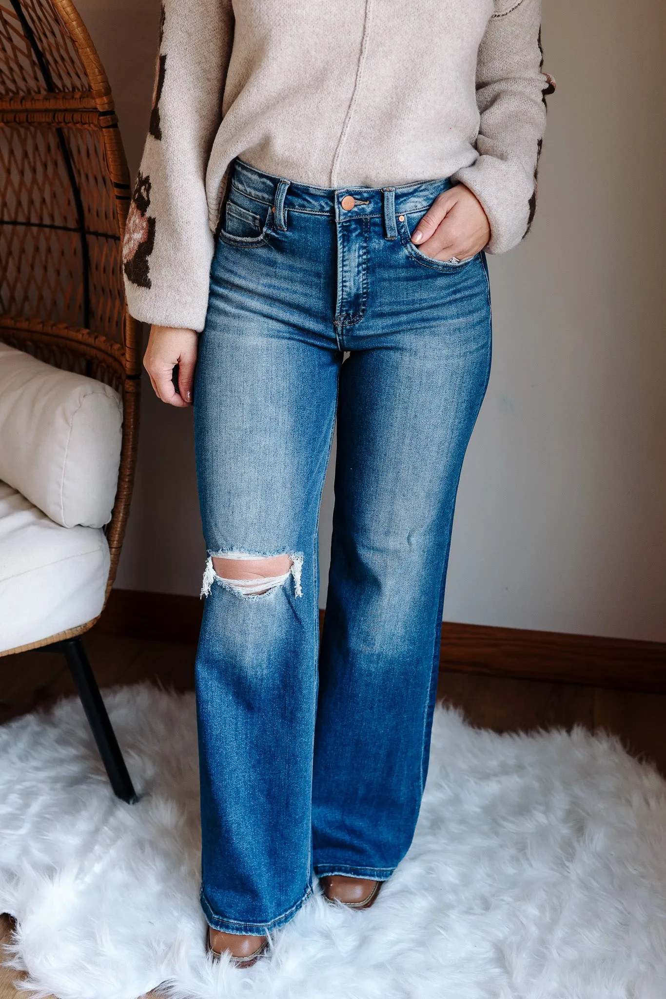 RISEN: Hunter Tummy Control Wide Leg Jeans