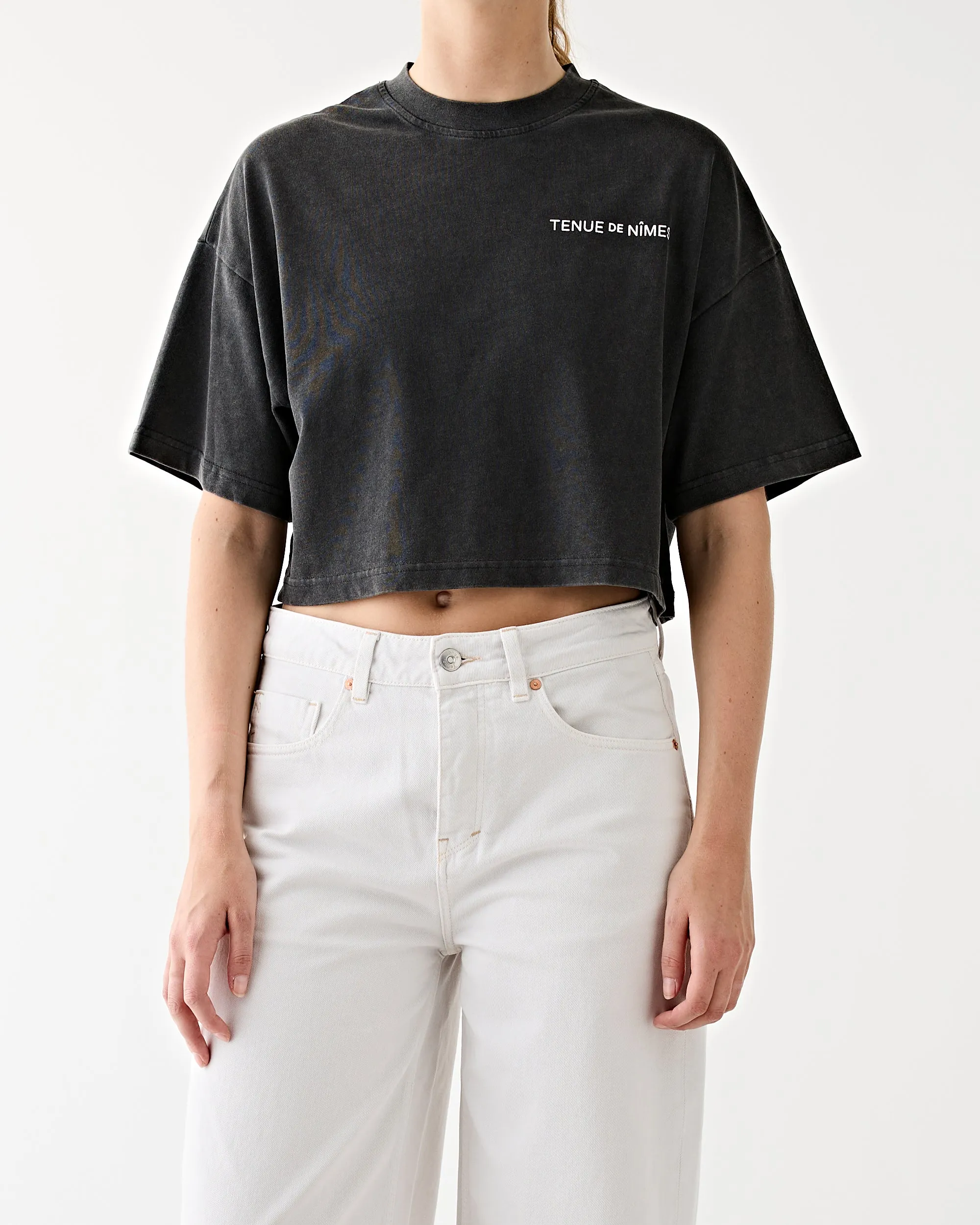 Roxy Oversized Cropped Tee Vintage Black