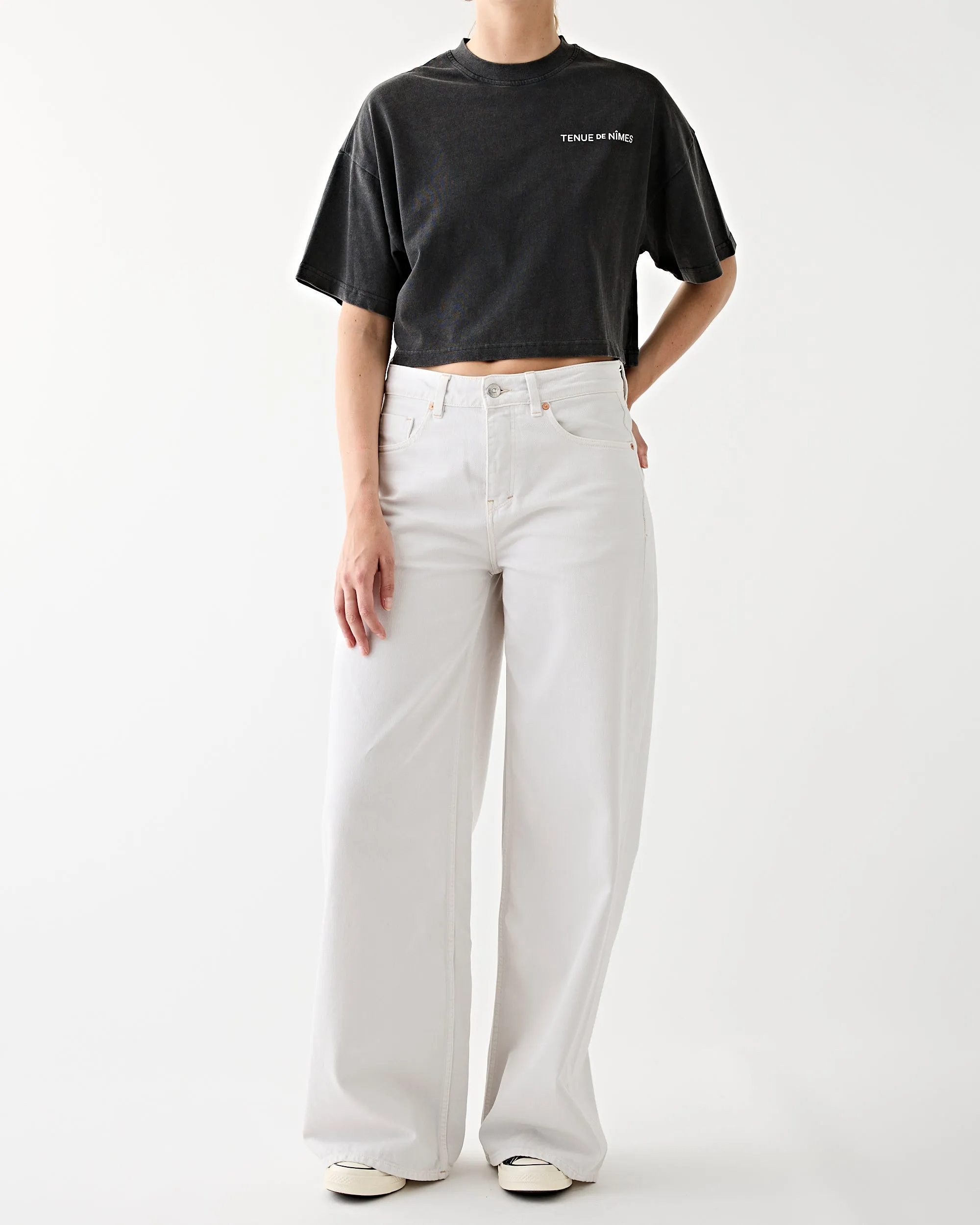 Roxy Oversized Cropped Tee Vintage Black