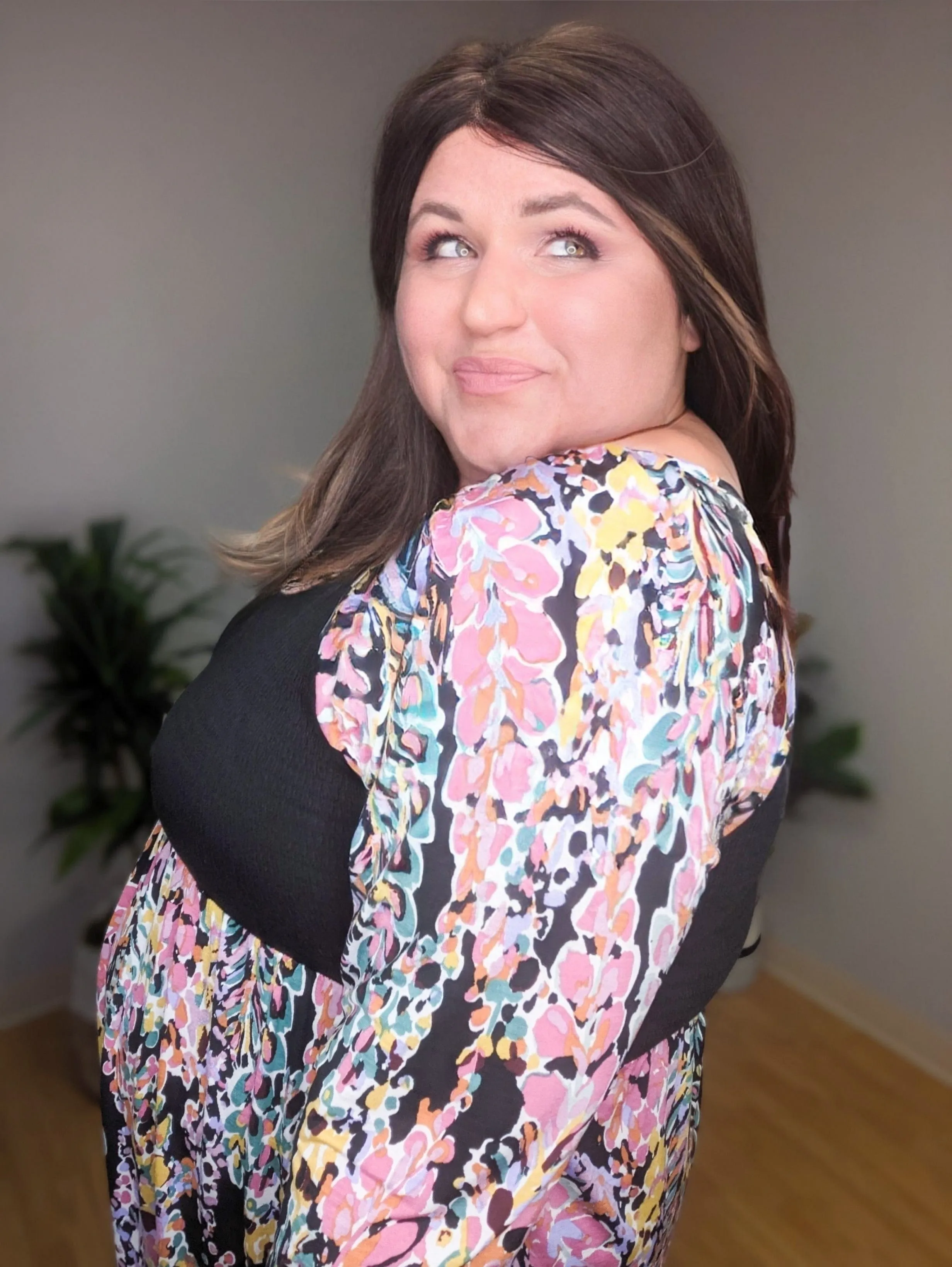 SALE- Corinna Colorful Black Accent Top
