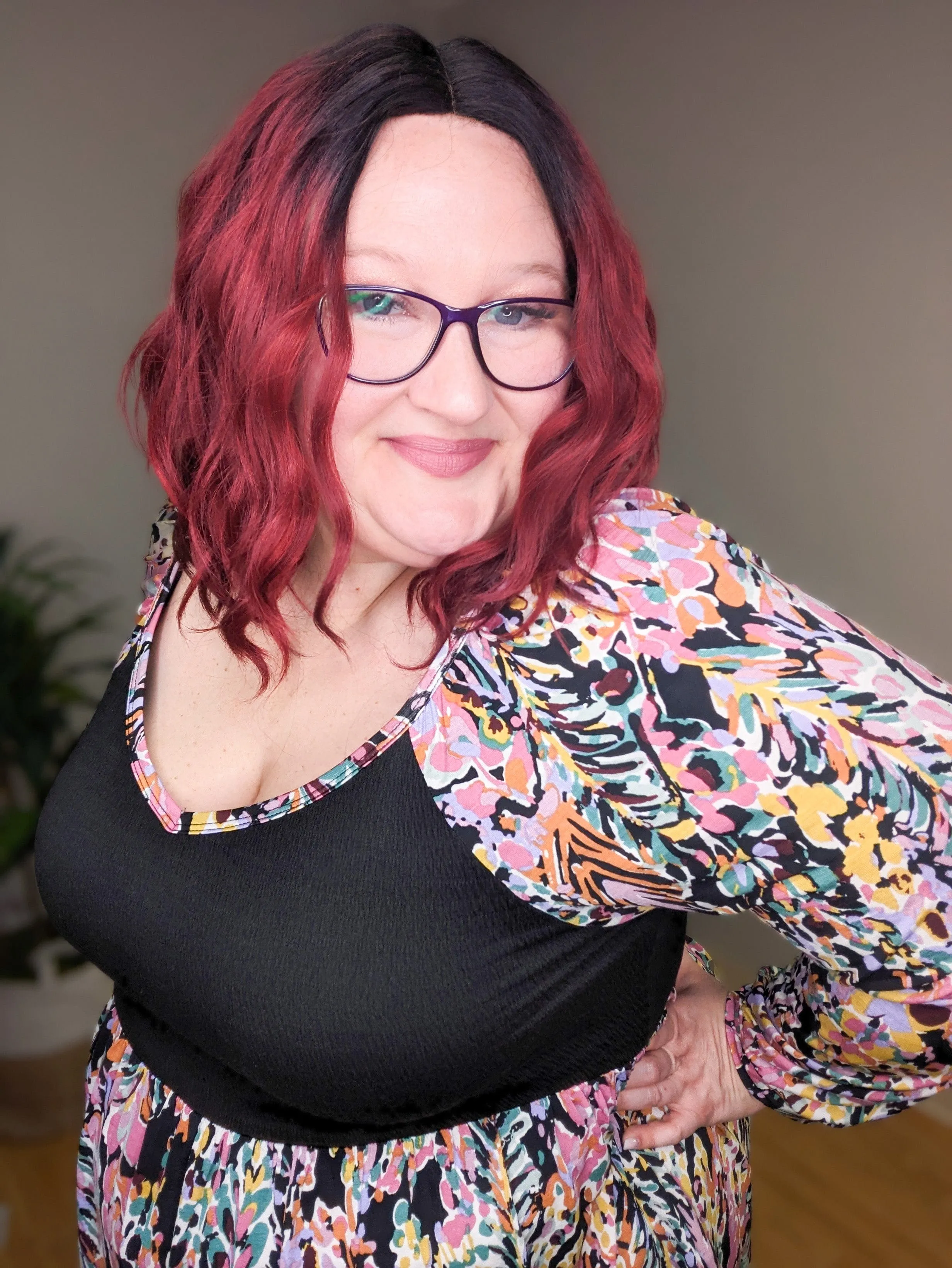 SALE- Corinna Colorful Black Accent Top