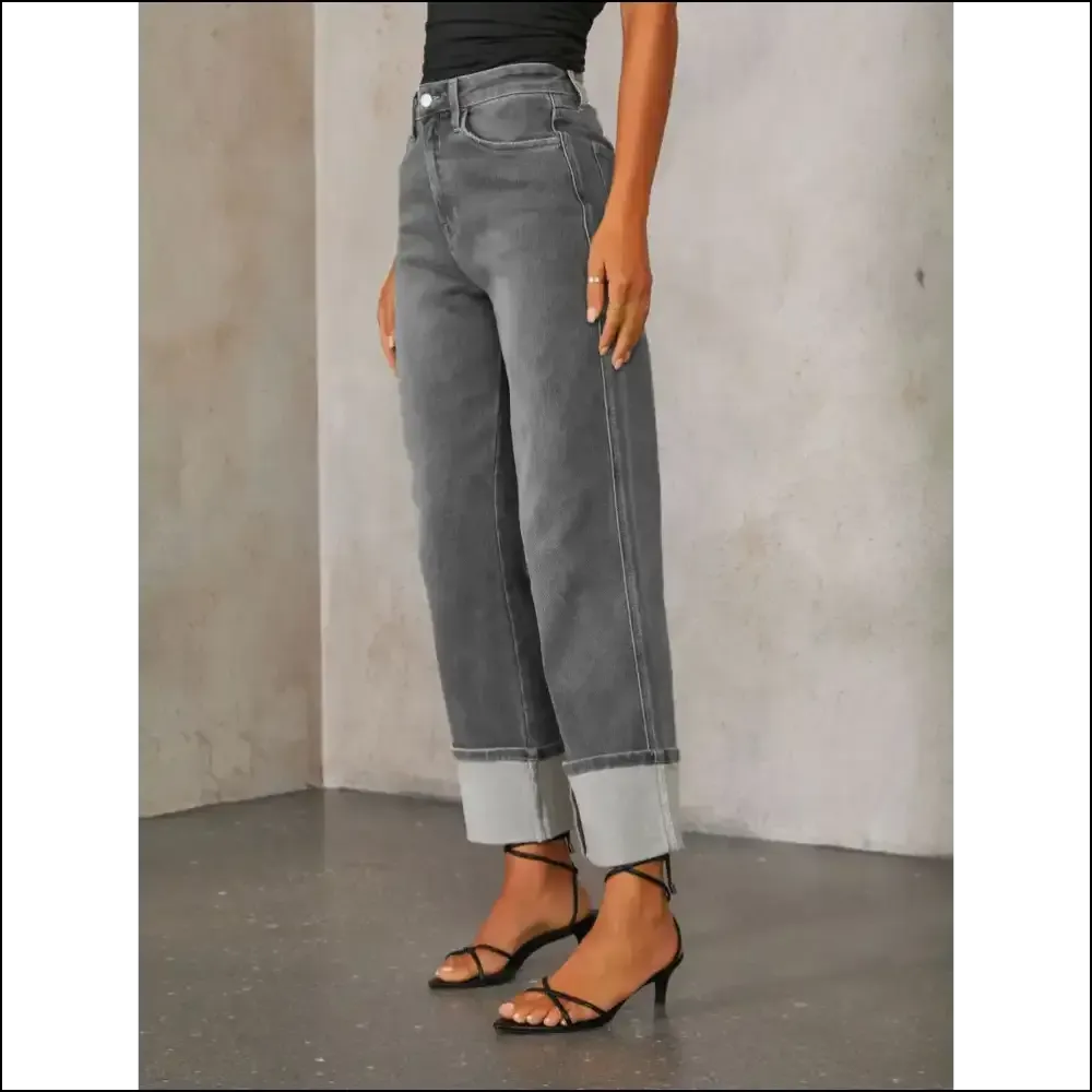Sassy High Waisted Straight Leg Jeans: Jeans that Dare to Care! 😂👖✨